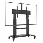 Video Conferencing Equipment Floor Stand for 60″ 100″ Screen With Camera Tray and Codec Shelf black