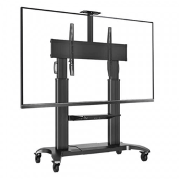Video Conferencing Equipment Floor Stand for 60″ 100″ Screen With Camera Tray and Codec Shelf black